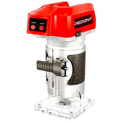 PEDONY Brushless Trim Router Suitable for Milwaukee Battery, 1/4