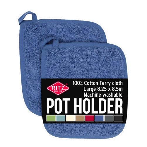 Ritz Premium Terry Pot Holders & Hot Pads Without Pocket (2-Pack), 8.5
