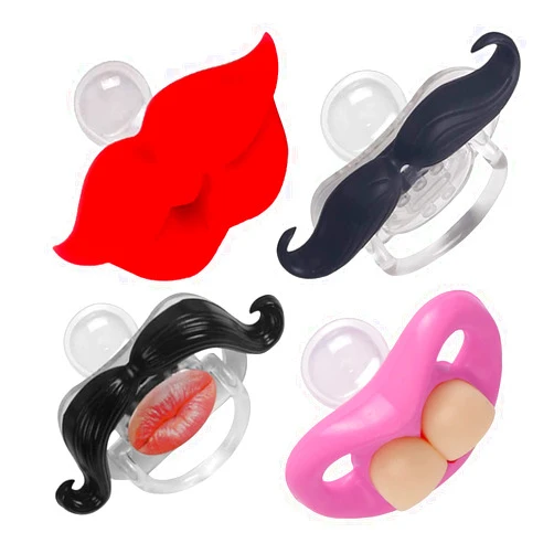 YAPROMO 4Pcs Cute Kissable Mustache Pacifier for Babies Funny Lips Baby Pacifiers