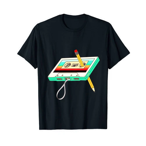 80s Cassette Tape Pencil 1980s Vintage Gift 80s Cassette Tape Pencil 1980s Retro Vintage Throwback Music T-Shirt