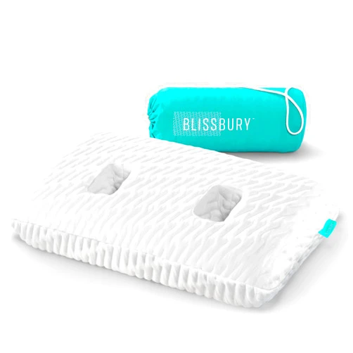 BLISSBURY Extra White Memory Foam Ear Pillow | Adjustable Size | Piercing Design for CNH Relief & Ear Pain