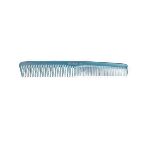 Amelia Beauty Products Pegasus MICOLOR 201, 7in Hard Rubber Hair Detangling/Trimmer Comb, Handmade, Seamless, Smooth Edges, Anti Static, Heat and Chemically Resistant, Wet Hair, Everyday Grooming Comb | Peines de goma dura - Blue