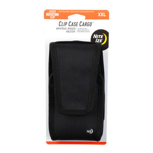 Nite Ize Clip Case Cargo Universal Rugged Phone Holster - Holster for Men's & Women's Belts - Utility Belt Pouch - Phone Accessories - XX-Large, Black