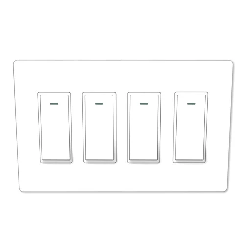 MOES WiFi Smart Light Switch, 4 Gang No Screw Panel Smart Life/Tuya App Wireless Remote Control Wall Switch Timer for Lights, Compatible with Alexa, Google Home, Neutral Wire Required, No Hub Required
