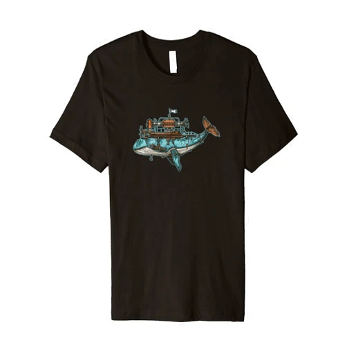 Visit The Steampunk Odyssey Apparel STEAMPUNK WHALE ODYSSEY Fantastical Mechanical Intricate Premium T-Shirt