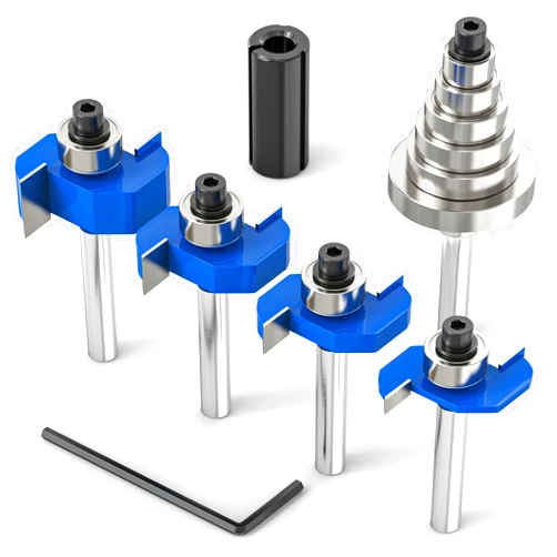 MEIGGTOOL 4Pcs Rabbet Router Bit 1/4