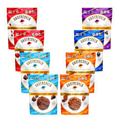 Undercover Quinoa Undercover Chocolate Quinoa Crisps - Variety Sampler Pack | 8-Pack, 2oz Bags | Gluten Free, Nut-Free, Allergen Friendly, Kosher