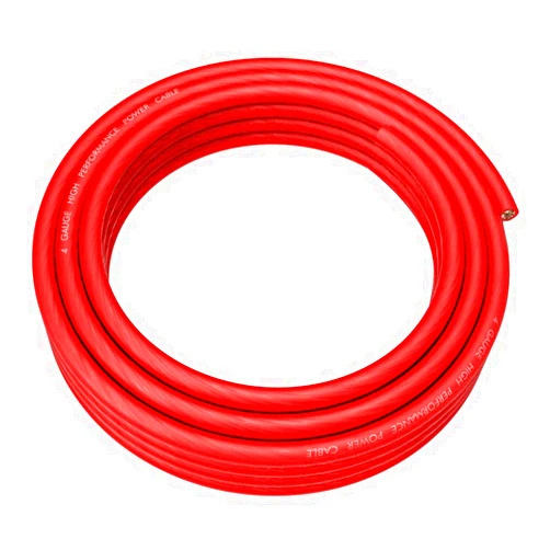 ROCKRIX 4 Gauge Red 25ft Amplifier Amp Power/Ground Wire Soft Touch Cable