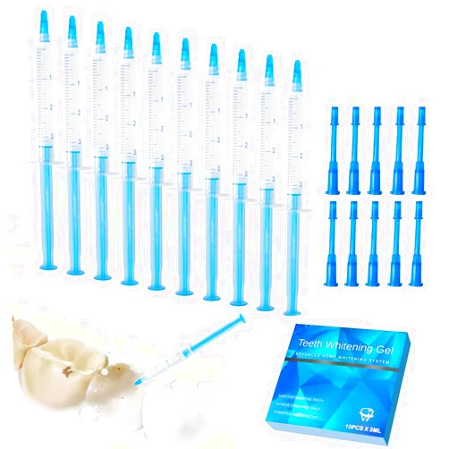 Forwillsky 10pcs Teeth Whitening Gels Kit 35% Carbamide Peroxide Bleaching Gel Syringe 0.1oz Refill Gel for Tooth Whitening,Works with Teeth Whitener Lamp LED Light