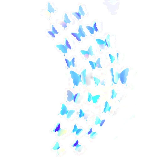 BBTO 48 Pieces Butterfly Wall Decor DIY Mirror 3D Butterfly Stickers Removable Decals for Home Bedroom Bathroom Living Room Decor(Blue)