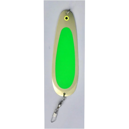 Montana Tackle Kokanee Dodger: uv “Flo Green”/Brass