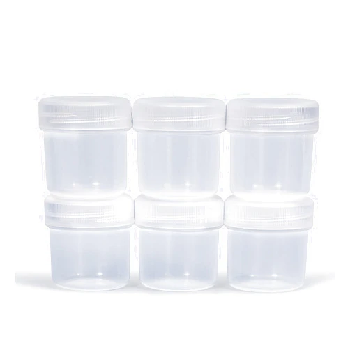 ASEVAT 1 oz Wide Mouth Lab Reagent Bottle, Laboratory Grade Chemical Container, Sealed Leak-proof Translucent PP Bottle, Pill Bottle, Water Sample Bottle(6 Pcs)