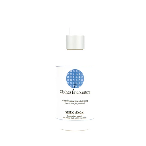 Static Blok Anti-Static Spray for Clothes - Instantly Eliminate Static Cling, Flyaways, and Shocks from Clothes, Fabrics, Linens, Blankets & Rugs- All-Natural Formula - Lasts All Day- 8oz