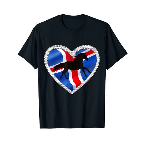 Isländer Pferde Reiter Geschenk Icelandic Horse Riding Horse Rider Heart T-Shirt