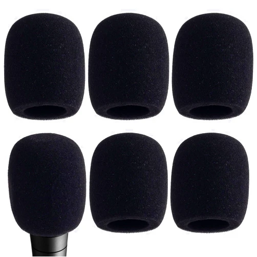 Joez Wonderful 6pcs Microphone Cover, Microphone Windscreens Foam, High Density Thickened Mic Covers for Most Standard Handheld Microphone