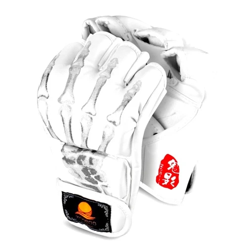 ZooBoo MMA Gloves, Half-Finger Boxing Fight Gloves MMA Mitts with Adjustable Wrist Band for Sanda Sparring Punching Bag Training (One Size Fits Most)