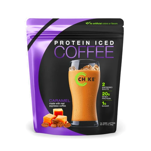 Chike Caramel High Protein Iced Coffee, 20 G Protein, 2 Shots Espresso, 1 G Sugar, Keto Friendly and Gluten Free, 14 Servings (14.8 Ounce)