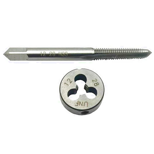 LINZUAN 12-28UNF Tap and Die Set, Machine Thread Tap and Round Die Right Hand