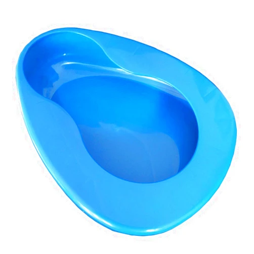 YUMSUM Firm Thick Stable PP Bedpan Heavy Duty Smooth Countoured for Bed-bound Patient (Blue)