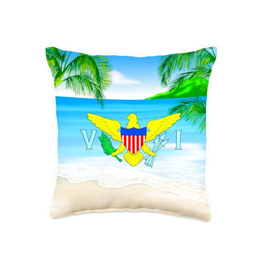 U.S. Virgin Islands Summer Vacation Designs United States Virgin Islands Throw Pillow