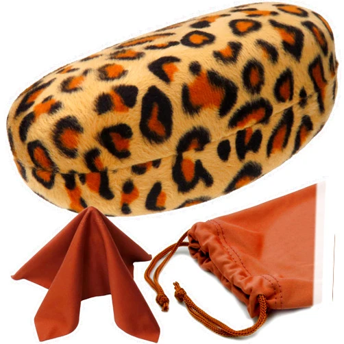 MyEyeglassCase® Large Hard Sunglasses Case | fits Large curved Sunglasses, with microfiber bag and cleaning cloth