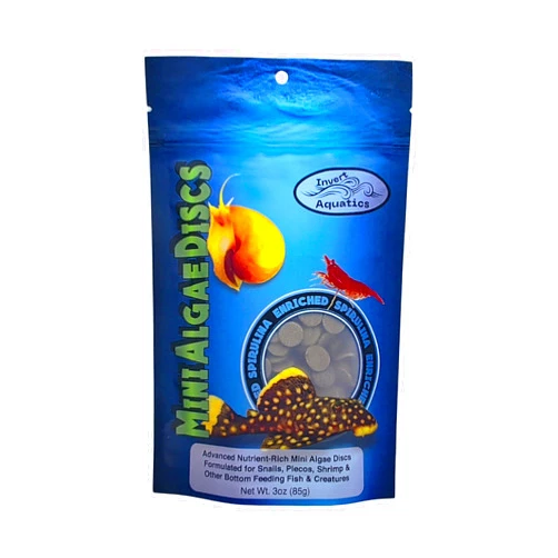 Invert Aquatics Mini Algae Discs - Sinking Diet for Snails, Shrimp & Bottom Feeding Fish (3oz (85g))