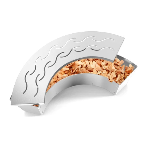 Onlyfire Chef Onlyfire BBQ Smoker Box, Stainless Steel Fan-Shape Smoker Box with Removable Lid, Wood Chip Smoker Box for Charcoal Grills, Kamado Grills - Add Smokey BBQ Flavor to Your Foods, Design Patent