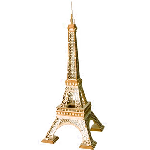 Rolife 3D Wooden Puzzle Wooden Craft Kit Eiffel Tower Model Kit Brain Teaser Games Laser-Cut Building Kits-Model Toy Educational Activity-Best Birthday for Kids to Build