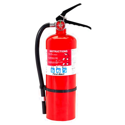 FIRST ALERT PRO5 Rechargeable Heavy Duty Fire Extinguisher, UL RATED 3-A:40-B:C, Red, 1-Pack