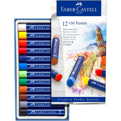Faber-Castell Creative Studio Oil Pastel Crayons – 12 Vibrant Colors