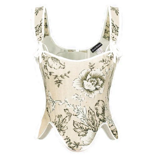Scarlet Darkness Bustier Tops for Women Renaissance Floral Lace Up Bodyshaper Corset with Zipper