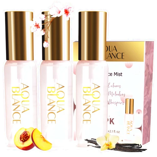 AQUA BLANCE Body Spray for Women, Body Fragrance Mist Gift Set, 3-Pack, Each 60ml/2.1 FlOz, Travel Size Three Scents, Womens Body Spray