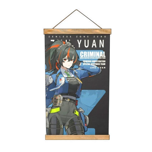 PLAYDOM Zenless Zone Zero Billy Kid VonLycaon Nicole Demara Ellen Joe Scroll canvas Scroll Painting Art Poster Decor Art Mural (Zhu Yuan)