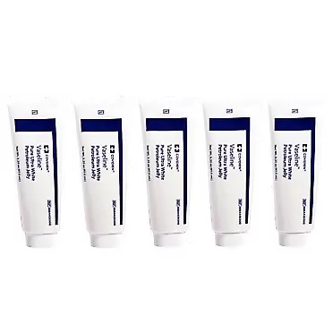 Vaseline 5 Pack Medical Grade Vaseline Pure Ultra White Petroleum Jelly, 3.25 oz (97.5 mL) Tubes ONLY by Kendall/Covidien