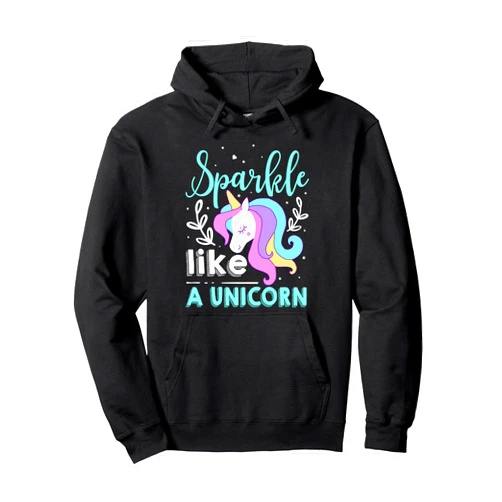 Cute Funny Unicorn Narwhal Gifts Clothing DAIMMER Sparkle Like A Unicorn Pullover Hoodie