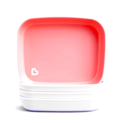 Munchkin® Splash™ 4 Piece Toddler Plates, Pink/Purple