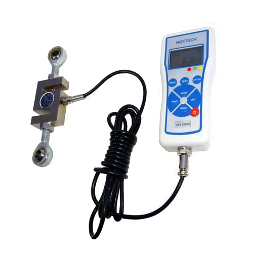 Nextech DFS-X3000 (3000N/660lbf/300kgf) Digital Force Gauge with External S-Beam Load Cell, Peak/Track Mode, Pass/Fail LED,USB Output, Back-Lit Graphic LCD,Metal Enclosure