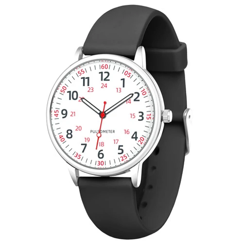 IBSO Women Watch for Nurse Easy to Read Dial Wristwatches Silicone Band Water Resistant Watches Second Hand and 24 Hour