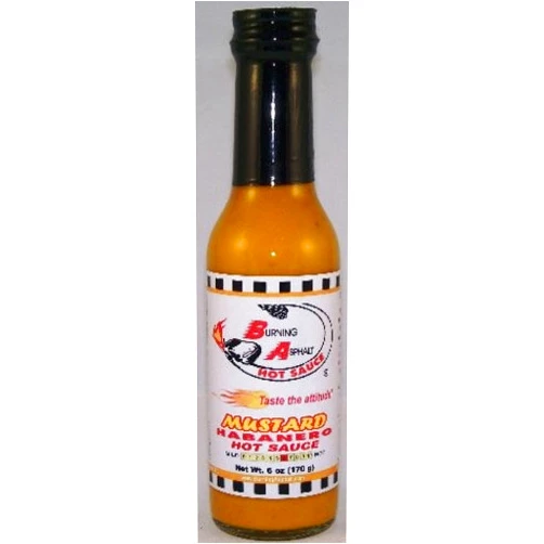 Burning Asphalt Sauces Mustard Habanero Hot Sauce - 6 oz - Burning Asphalt Sauces