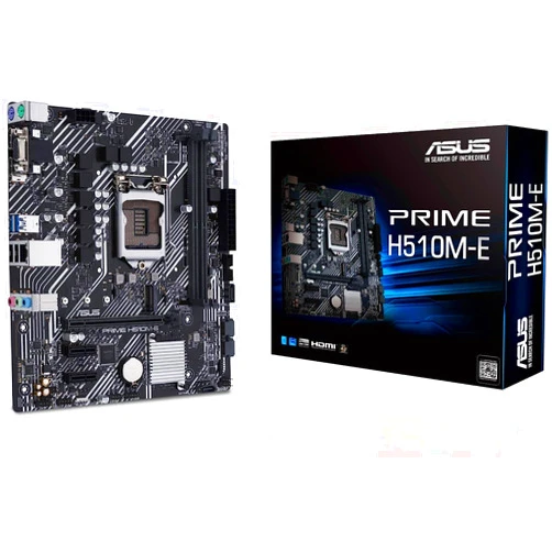 ASUS Prime H510M-E LGA1200 (Intel® 11th/10th Gen) Micro-ATX Motherboard (PCIe 4.0,M.2 Slot, 1Gb LAN, DP,HDMI, D-Sub, USB 3.2 Gen 1, COM Header, TPM Header, 4K@60Hz)