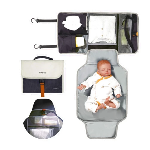 Phanpy Portable Diaper Changing Pad, Foldable & Detachable Baby Changing Pad, Large Waterproof Changing Mat, Travel Portable Changing Pad for Baby with Wipes Pocket, Portable Diaper Changing Station