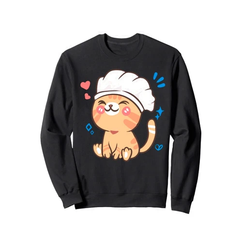 Vintage Kawaii & Anime Stuff Cat Chef Cook - Cute Kawaii Anime Aesthetic Sweatshirt