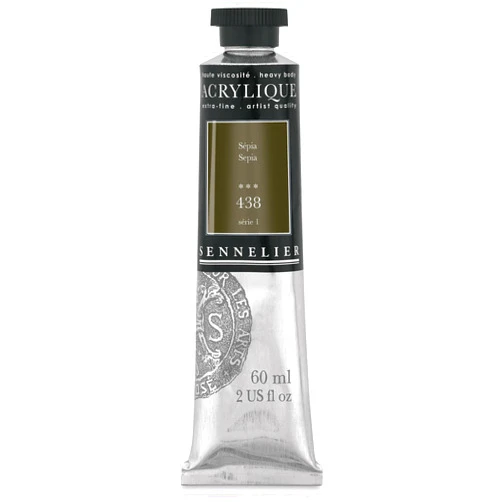 Sennelier Extra-Fine Artists' Acrylic, 60ml, Sepia S1, 2.02 Fl Oz (Pack of 1)