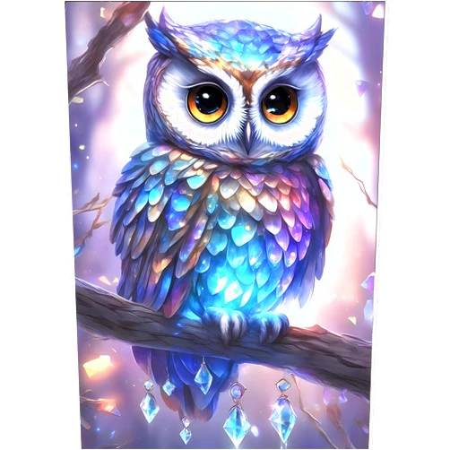 DPHERO 5D Owl Diamond Painting Kits for Adults, Diamond Art Kits for Beginners,Round Full Drill Owl Diamond Painting Art,DIY Paint with Diamonds Fantasy Owl Gem Painting Art 12x16 inch