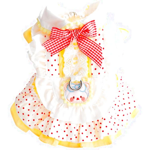AZA Dog Princess Dresses for Small Dogs Lolita Clothes Costume Pet Hoodies Girl Cute Coat Outfits Spring Costumes (S,Yellow)