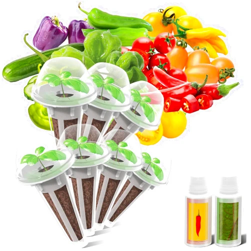 inbloom Salsa Seed Pod Kit for Aerogarden Hydroponics Growing System Kit, 7-Pods (350+ Seeds Included Cherry Tomato, Pepper & Cucumber), Grow Anything Hydroponic Supply for IDoo Ahopegarden