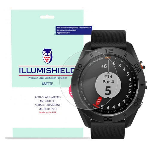ILLUMISHIELD Matte Screen Protector Compatible with Garmin Approach S60 (6-Pack) Anti-Glare Shield Anti-Bubble and Anti-Fingerprint PET Film