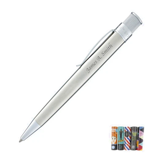 Retro 1951 Retro 51 Engraved/Personalized Tornado Collection 'Stainless' Rollerball Pen - Custom Engraving VRR-1315