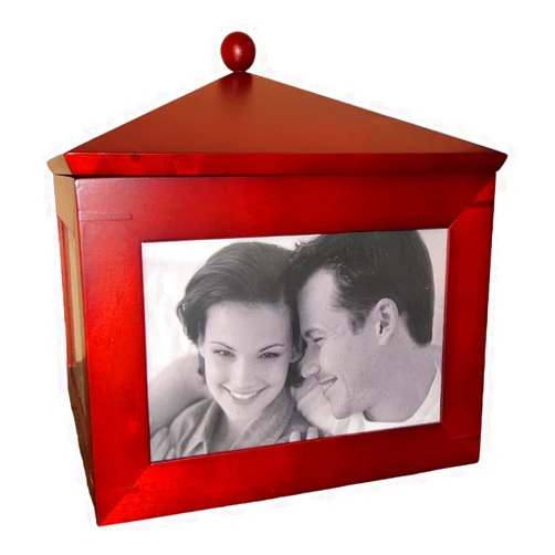 Hidd_ntr_asur_s Home collection musical photo box, plays, “somewhere in time” Wooden box with mahogany finish, photo windows,