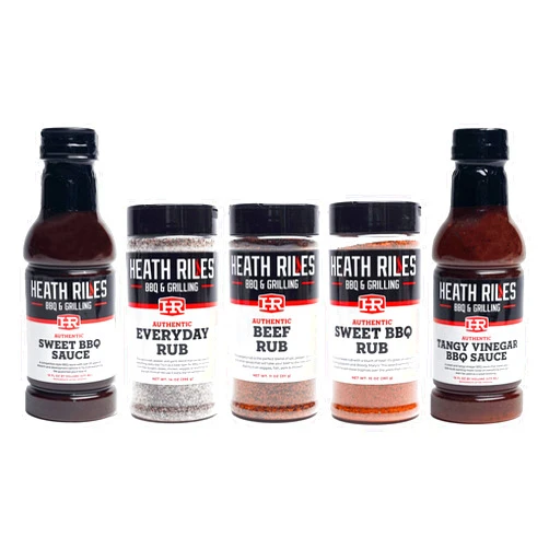 Heath Riles BBQ Backyard Griller Bundle (3 Rubs, 2 Sauces), Competition Winning Products from Pitmaster Heath Riles